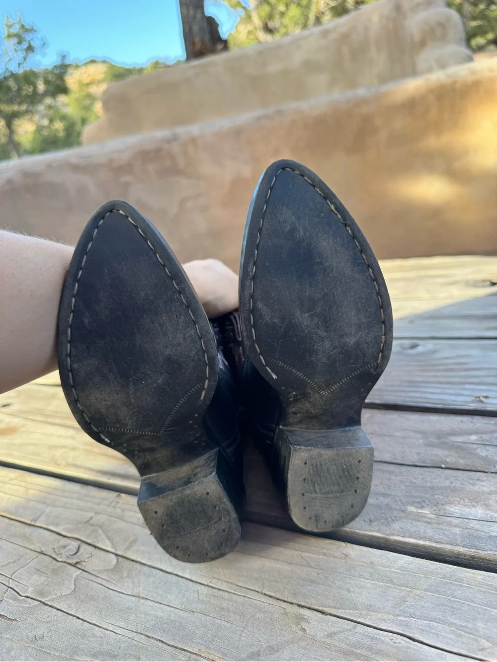Kids Black Western Cowboy Boots with Red Stitching